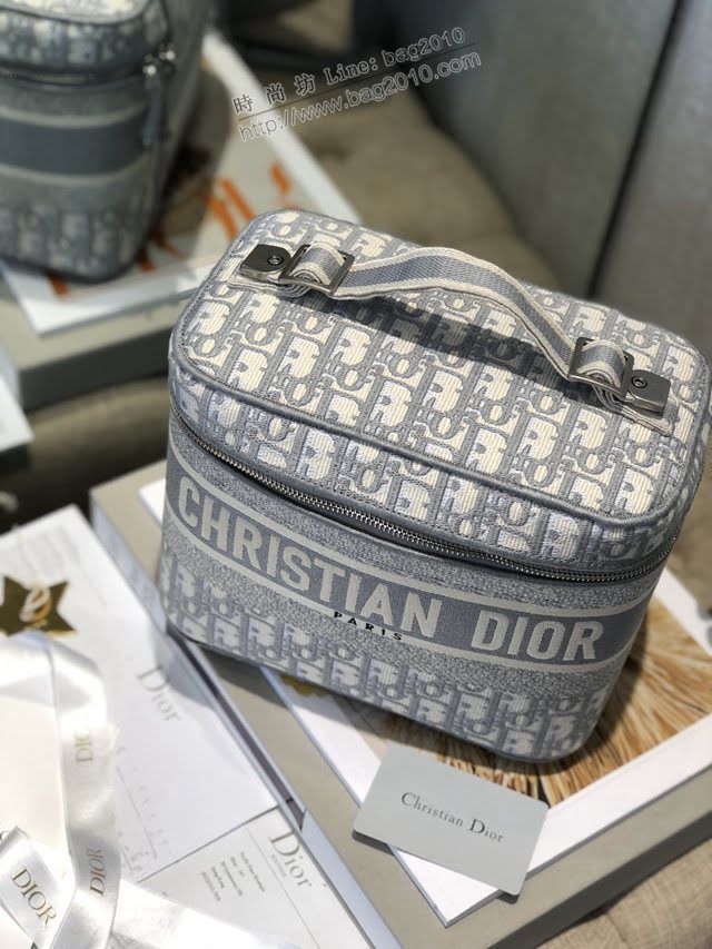 Dior女包 迪奧Oblique老花刺繡洗漱包化妝包 Christian Dior手提包  dfk1655